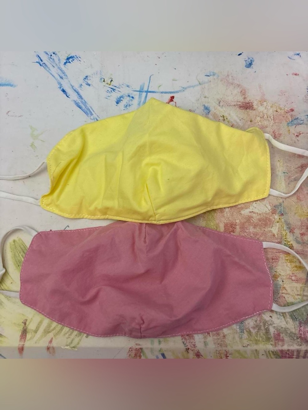 Yellow and Pink Adult Face Mask set